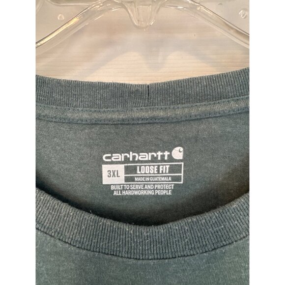 Carhartt Green Loose Fit Short Sleeve Crewneck Pocket T-shirt Size 3XL - Picture 3 of 4